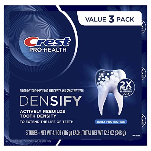 Crest Pro-Health Densify Toothpaste Daily Protection with Fluoride for Anticavity and Sensitive Teeth, 4.1oz (Pack of 3)