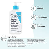 CeraVe SA Lotion for Rough & Bumpy Skin | Vitamin D, Hyaluronic Acid, Lactic Acid & Salicylic Acid Lotion | Fragrance Free & Allergy Tested | 19 Ounce