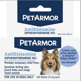 PetArmor Antihistamine Allergy Relief for Dogs, 100 Tablets