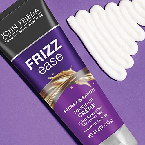 John Frieda Frizz Ease Secret Weapon Anti-Frizz Styling Cream, Frizz Control Touch-Up Crème with Avocado Oil, Helps to Calm and Smooth Frizz-prone Hair, 4 Ounce