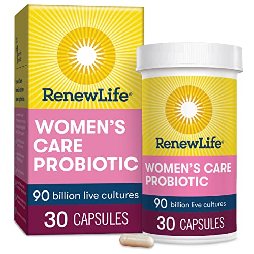 Renew Life Probiotics for Women, 90 Billion CFU Guaranteed, Probiotic Supplement for Digestive, Vaginal & Immune Health, Shelf Stable, Soy, Dairy & Gluten Free, 60 Capsules