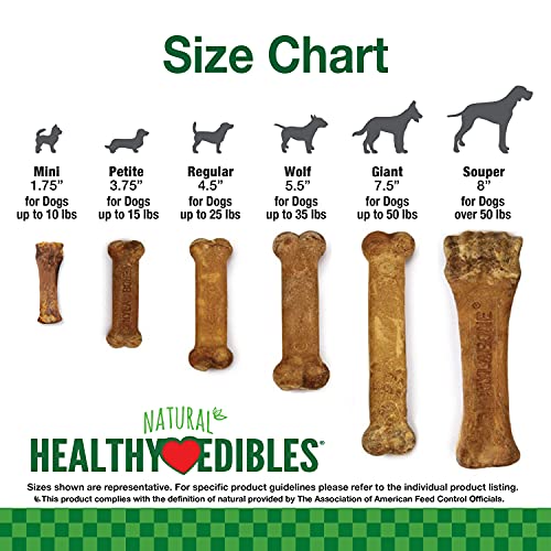 Nylabone Healthy Edibles Long-Lasting Dog Treats - Natural Dog Treats for Small Dogs - Dog Products - Bacon Flavor, X-Small/Petite (8 Count)