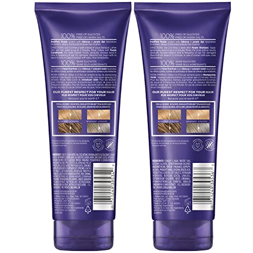 LOreal Paris Sulfate Free Purple Shampoo and Conditioner Set for blonde hair, EverPure 1 kit