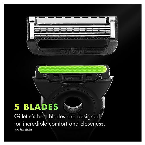 Gillette Labs Mens Razor Blade Refills with Exfoliating Bar Compatible Only with Gillette Labs Razors with Exfoliating Bar and Heated Razor, 4 Razor Blade Cartridges