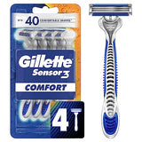 Gillette Sensor3 Smooth Shave Disposable Razor, 4 Count