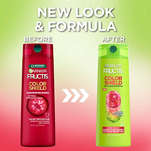 Garnier Fructis Color Shield Anti-Fade Shampoo for Color Treated Hair, 12.5 Fl Oz, 1 Count (Packaging May Vary)