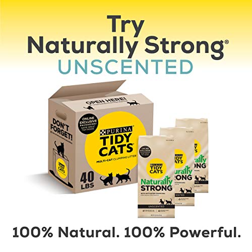 Purina Tidy Cats Unscented Cat Litter, Free & Clean Clumping Clay Cat Litter, Recyclable Box - 40 lb. Bag