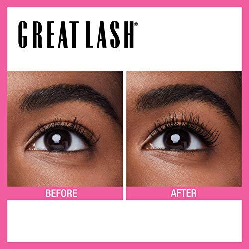 Maybelline Great Lash Washable Mascara Makeup, Volumizing Lash-Doubling Formula That Conditions As It Thickens, Very Black, 2 Count