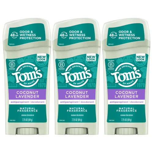 Toms of Maine Antiperspirant Deodorant for Women, Coconut Lavender, 2.25 oz. 3-Pack (Packaging May Vary)