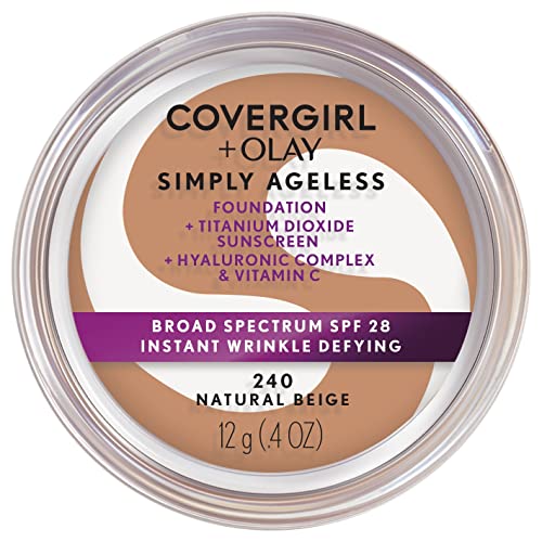 COVERGIRL & Olay Simply Ageless Instant Wrinkle-Defying Foundation, Natural Beige 0.4 Fl Oz (Pack of 1)