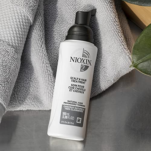 Nioxin System Kit 1, Hair Strengthening & Thickening Treatment, Treats & Hydrates Sensitive or Dry Scalp, Reduces Hair Breakage, For Natural Hair with Light Thinning, Full Size (3 Month Supply)