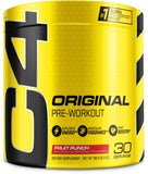 C4 Original Pre Workout Powder Fruit Punch - Vitamin C for Immune Support - Sugar Free Preworkout Energy for Men & Women - 150mg Caffeine + Beta Alanine + Creatine - 60 Servings