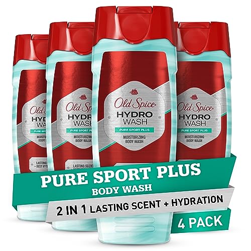 Old Spice Hydro Body Wash for Men, Pure Sport Plus Scent, Hardest Working Collection, 16.0 oz (Pack of 4)