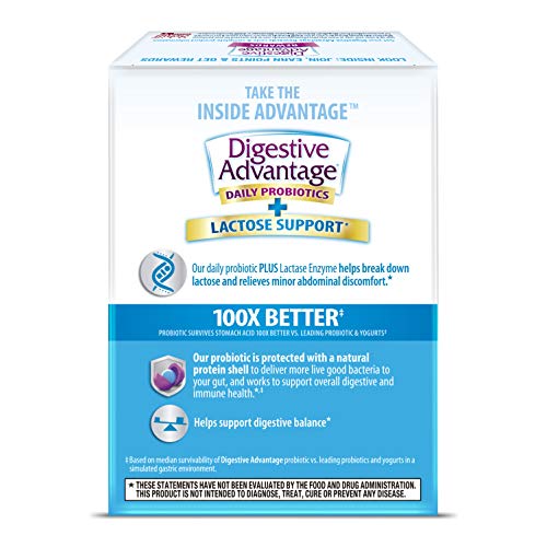 Digestive Advantage Lactose Defense Capsules (96 Count In A Box) - Helps Breaks Down Lactose & Defend Against Digestive Upset, Supports Digestive & Immune Health (Pack of 1)