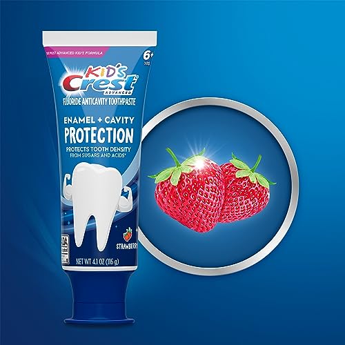 Crest Kids Advanced Toothpaste Enamel + Cavity Protection with Fluoride for Anticavity, 4.1oz (Pack of 3)