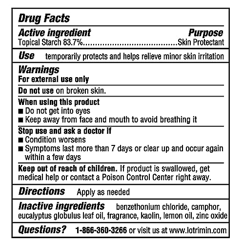 Lotrimin Daily Sweat & Odor Control Medicated Foot Powder - Antifungal Formula for Lasting Relief from Foot Odor, 6.25 Ounce (177 Grams)