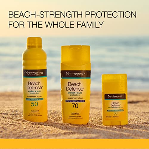 Neutrogena Beach Defense Sunscreen Spray SPF 50 Water-Resistant Body Spray with Broad Spectrum , PABA-Free, Oxybenzone-Free & Fast-Drying, Superior Sun Protection, 6.5 oz