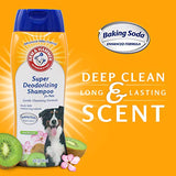 Arm & Hammer Super Deodorizing Shampoo For Dogs - Odor Eliminating Dog Shampoo For Smelly Dogs & Puppies With Arm & Hammer Baking Soda -- Kiwi Blossom Scent, 20 Fl Oz,White