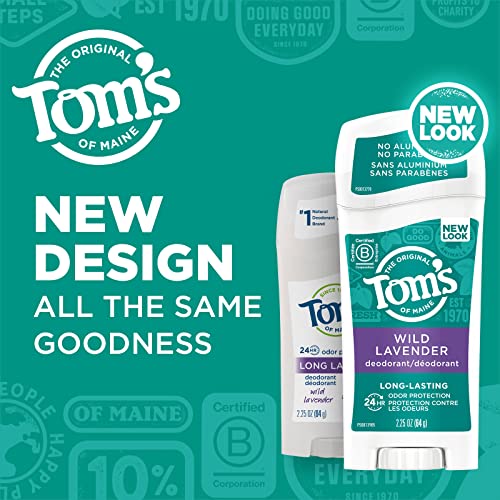 Tom's of Maine Long-Lasting Aluminum-Free Natural Deodorant for Women, Wild Lavender, 2.25 oz. 3-Pack