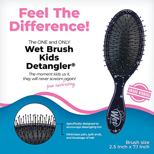 Wet Brush Kids Detangler Hair Brushes - Galaxy - Midi Detangling Brush With Ultra-Soft IntelliFlex Bristles Glide Through Tangles With Ease - Pain-Free Comb For All Hair Types