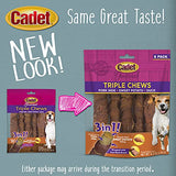 Cadet Gourmet Triple Chews Pork Hide, Sweet Potato, & Duck Dog Treats - Healthy Dog Treats for Small & Large Dogs - Inspected & Tested in USA (6 Count)