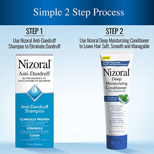 Nizoral Anti-Dandruff Shampoo, 7 oz + Deep Moisturizing Conditioner, 11 oz Bundle