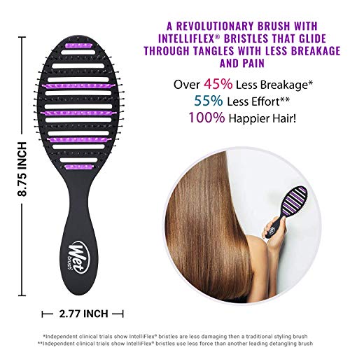 Wet Brush, Refresh and Extend Speed Dry Hair Black Detangling For All Hair Types – Removes Dirt Excess Oils and Impurities Charcoal Infused Bristles