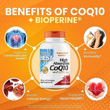 Doctor's Best High Absorption CoQ10 with BioPerine, Gluten Free, Naturally Fermented, Heart Health, Energy Production, 100 mg, 120 Count