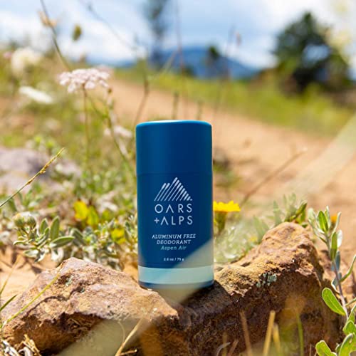 Oars + Alps Aluminum Free Deodorant for Men and Women, Dermatologist Tested and Made with Clean Ingredients, Travel Size, Aspen Air, 1 Pack, 2.6 Oz