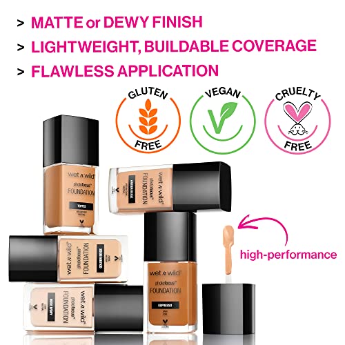 Wet n Wild Photo Focus Dewy Liquid Foundation Makeup, Soft Beige (Packaging May vary)