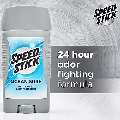 Speed Stick Men's Deodorant, Ocean Surf, 3 Ounce, 4 Pack, Packaging may Vary