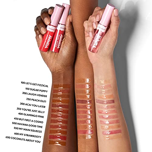 COVERGIRL Clean Fresh Yummy Gloss – Lip Gloss, Sheer, Natural Scents, Vegan Formula - Glamingo Pink