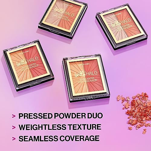 wet n wild MegaGlo Blushlighter| Blush & Highlighter Duo| Shimmer Metallic Finish| Flash Me