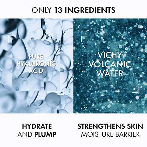 Vichy Hydrating Hyaluronic Acid Serum, Mineral 89 Serum and Daily Face Moisturizer Skin Booster with Natural Origin Hyaluronic Acid, Hydrates and Strengthens Sensitive Skin, 75mL