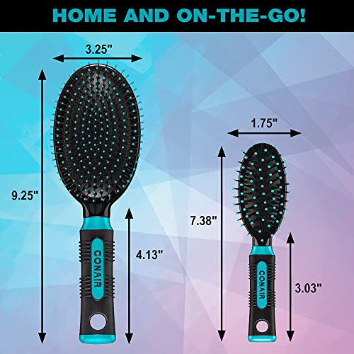 Conair Salon Results Hairbrush for Men and Women, Cushion Base Hairbrush for Everyday Brushing, Color May Vary, 1 Pack