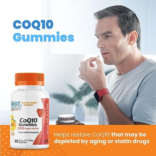 Doctors Best CoQ10 Gummies 200 Mg, Coenzyme Q10 (Ubiquinone), Supports Heart Health, Boost Cellular Energy, Potent Antioxidant, 60 Ct (Packaging May Vary)