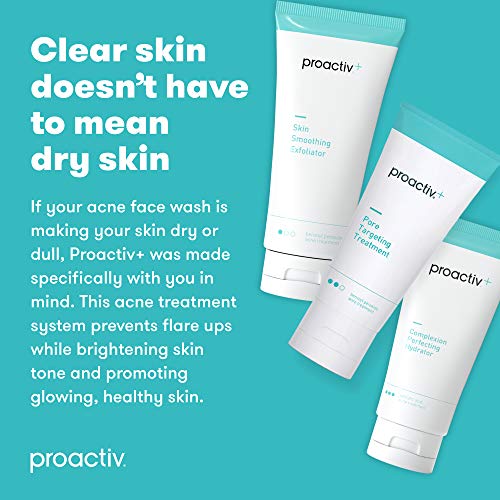 Proactiv+ 3 Step Advanced Skincare Acne Treatment - Benzoyl Peroxide Face Wash, Salicylic Acid Exfoliator for Face And Pore Minimizer - 30 Day Complete Acne Skin Care Kit