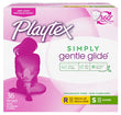 Playtex Simply Gentle Glide Tampons, Multipack (18ct Regular/18ct Super Absorbency), Fragrance-Free - 36ct