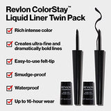 Revlon Liquid Eyeliner, ColorStay Eye Makeup, Waterproof, Smudgeproof, Longwearing with Ultra-Fine Tip, 251 Blackest Black, 0.08 Fl Oz (Pack of 2)