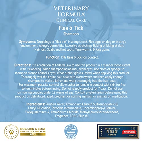 Veterinary Formula Flea and Tick Shampoo for Dogs and Cats, 16 oz