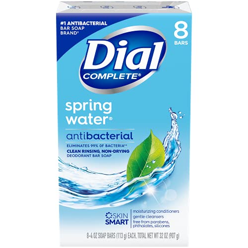 Dial Antibacterial Bar Soap, Spring Water, 32 Bars, 8 Count (Pack of 4)