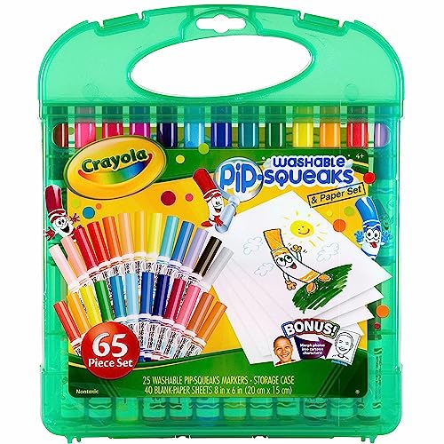 Crayola Pip Squeaks Marker Set (65ct), Washable Markers for Kids, Kids Art Supplies for Classrooms, Mini Markers for School, Ages 4+