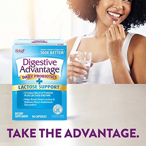 Digestive Advantage Lactose Defense Capsules (96 Count In A Box) - Helps Breaks Down Lactose & Defend Against Digestive Upset, Supports Digestive & Immune Health (Pack of 1)