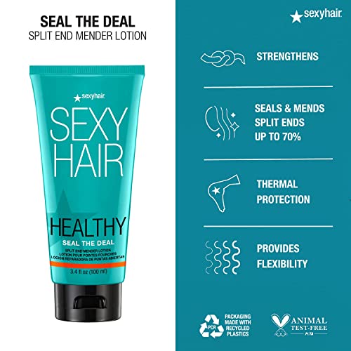 SexyHair Healthy Seal the Deal Split End Mender Lotion, 3.4 Oz, Mends Split Ends, All Hair Types