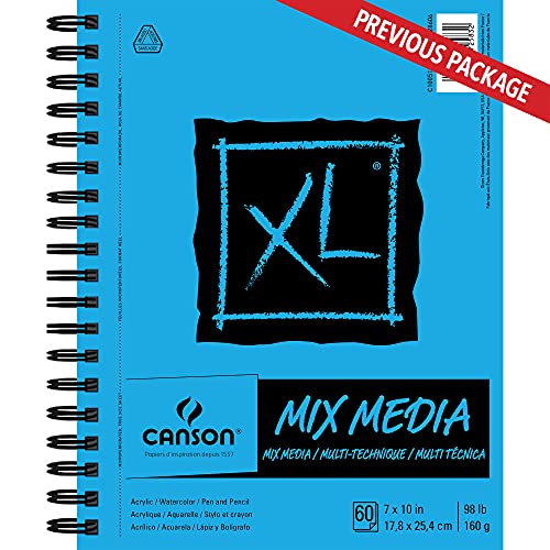 Canson 100510929 XL Series Mix Media Paper Pad, 98 Pound, 11 x 14 Inches, 60 Sheets