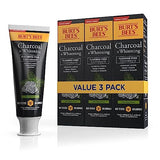 Burt’s Bees Toothpaste, Natural Flavor, Charcoal with Fluoride Toothpaste, Mountain Mint, 3 x 4.7oz