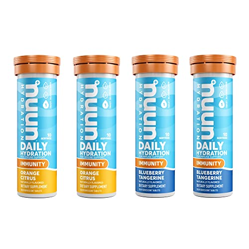 Nuun Hydration Immunity Electrolyte Tablets With 200mg Vitamin C, Blueberry Tangerine and Orange Citrus Flavors, 2 Pack (20 Servings)