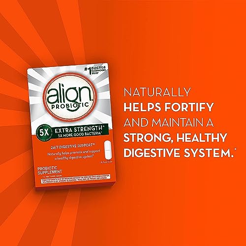 Align Probiotic Extra Strength, Probiotics for Women and Men, #1 Doctor Recommended Brand‡, 5X More Good Bacteria^ to Help Support a Healthy Digestive System, 42 Capsules