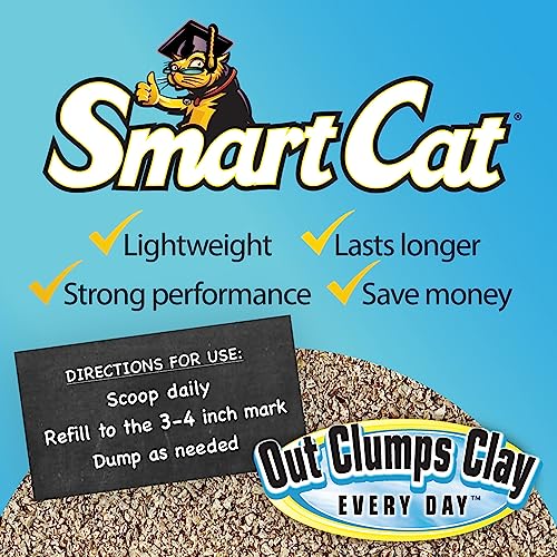 SmartCat All Natural Clumping Cat Litter, 20 Pound (320oz 1 pack) - Alternative to Clay and Pellet Litter - Chemical and 99% Dust Free - Unscented and Lightweight