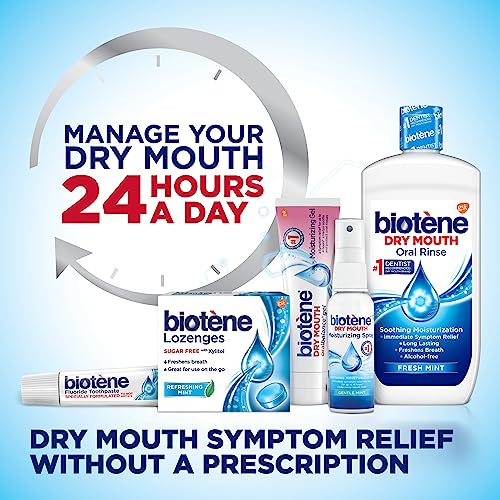 Biotene Fluoride Toothpaste for Dry Mouth Symptoms, Bad Breath Treatment and Cavity Prevention, Fresh Mint - 4.3 oz